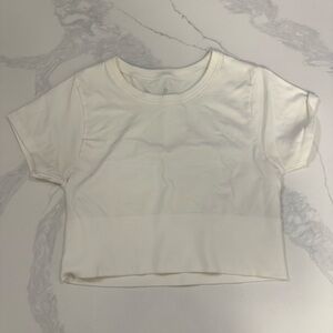 White Aerie Cropped Workout Shirt